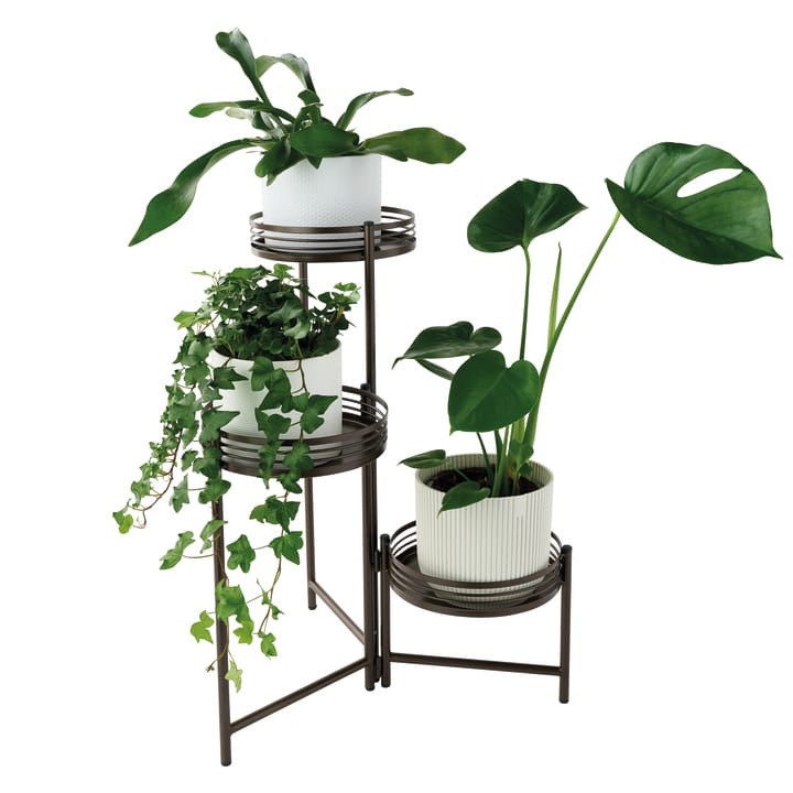 Support De Plantes En Métal à 3 Niveaux - 89,9 Cm - Design Creux Et Robuste Pour Intérieur Et Extérieur (noir) - 8