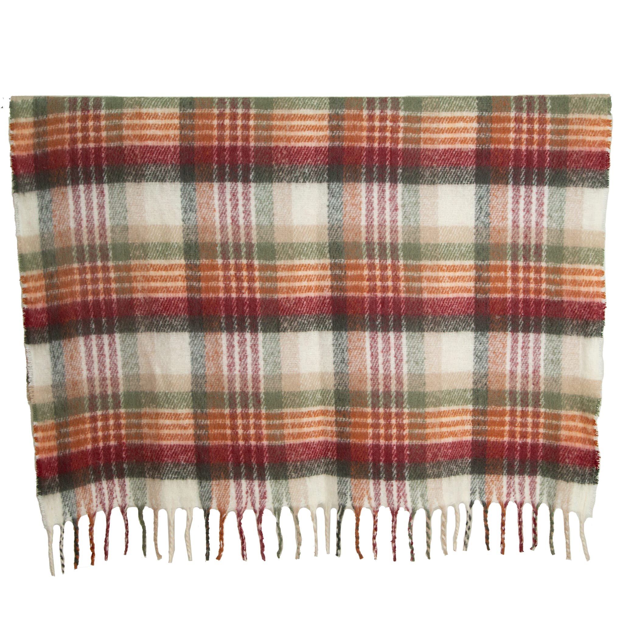 Plaid avec franges - tartan rouge et vert - ECLOZ