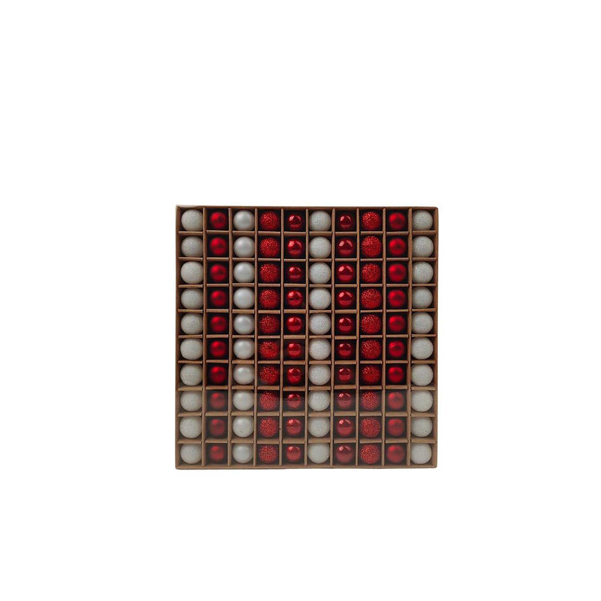 Assortiment de 100 boules de Noël - rouge et blanc - Ø. 2 cm - ECLOZ