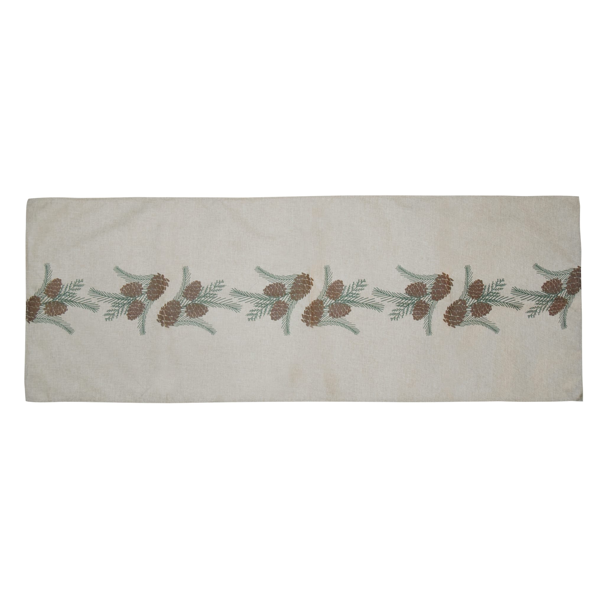 Chemin de table décor pommes de pin - 50 x 140 cm - ECLOZ