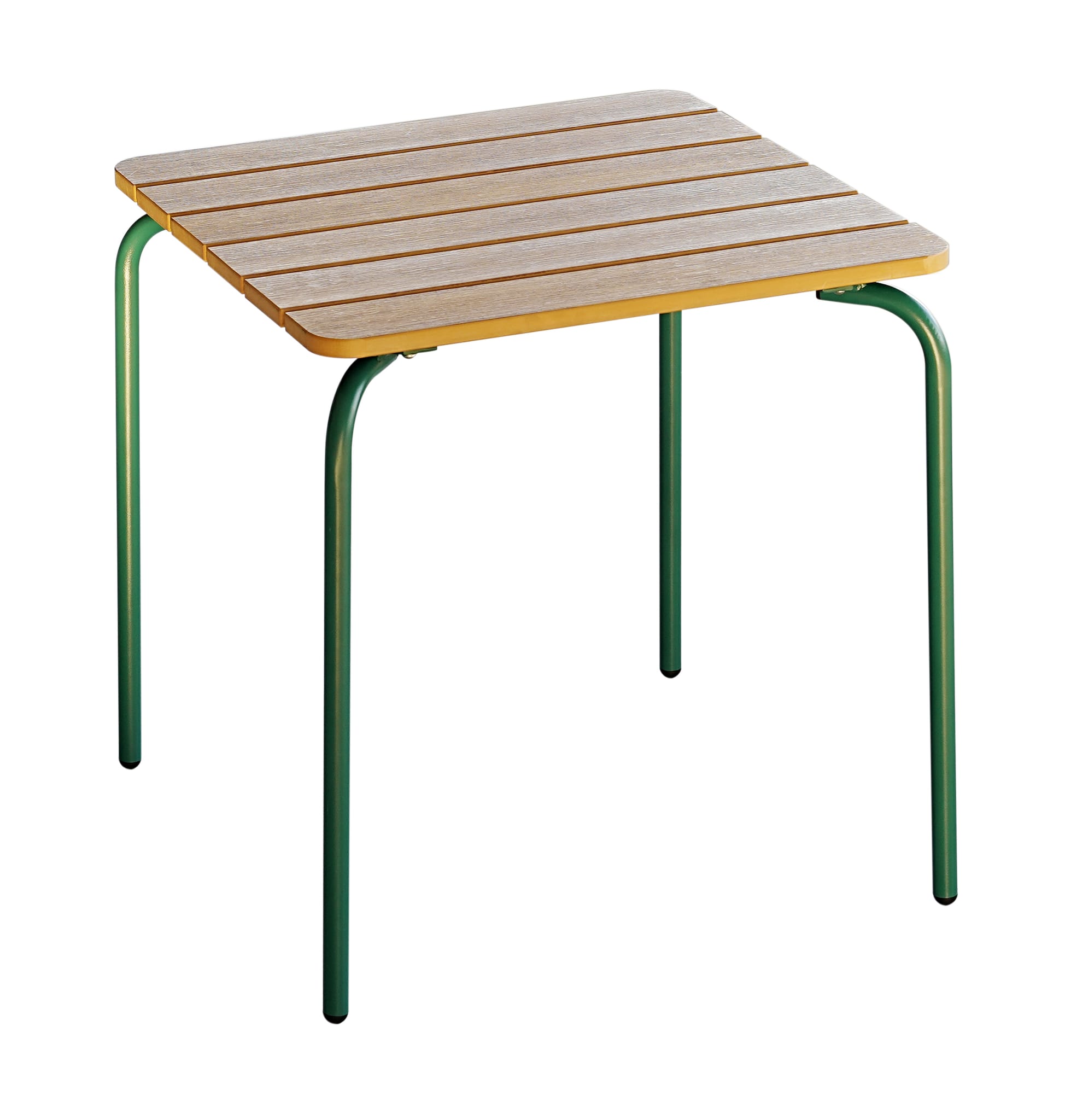 Table basse de jardin carrée acier bois vert Elion ECLOZ
