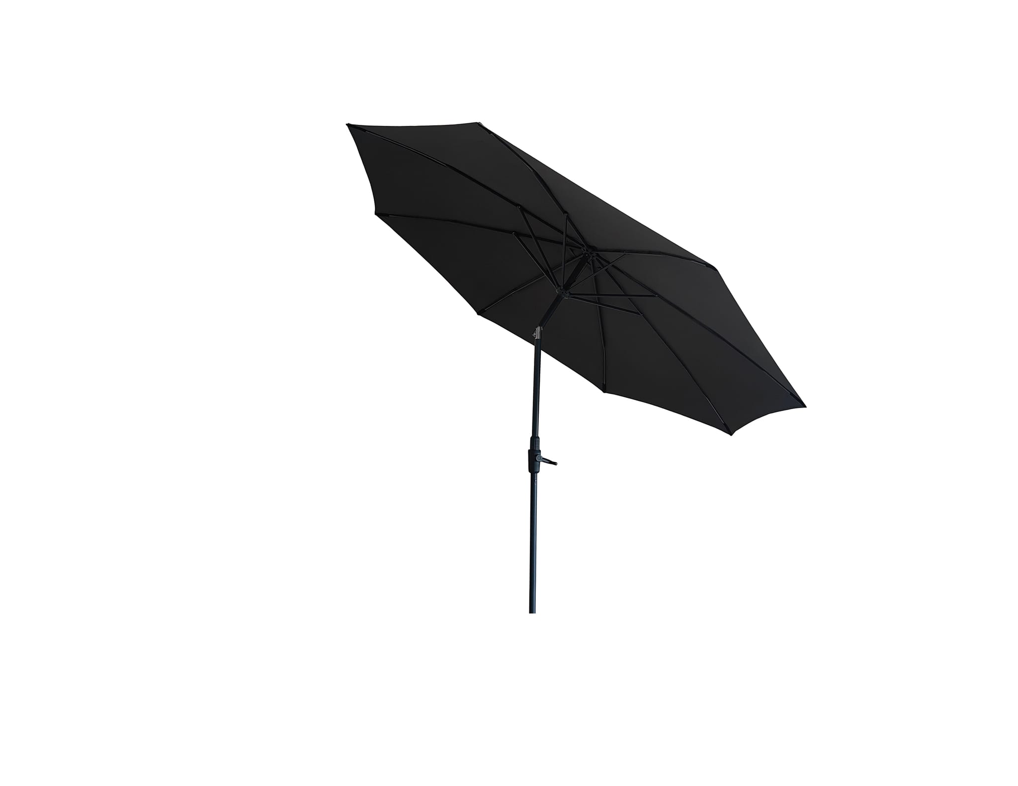 Parasol droit inclinable rond gris Ø3m 210g/m² Autobow ECLOZ