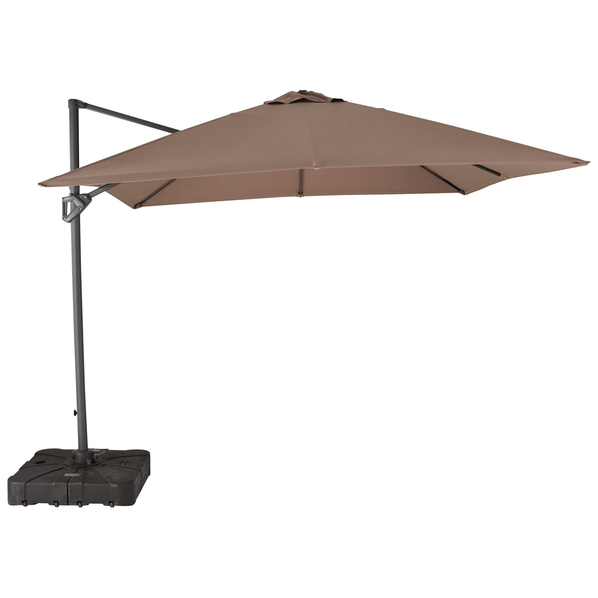 Parasol déporté inclinable carré taupe 3x3m 250g/m² Eloi - ECLOZ