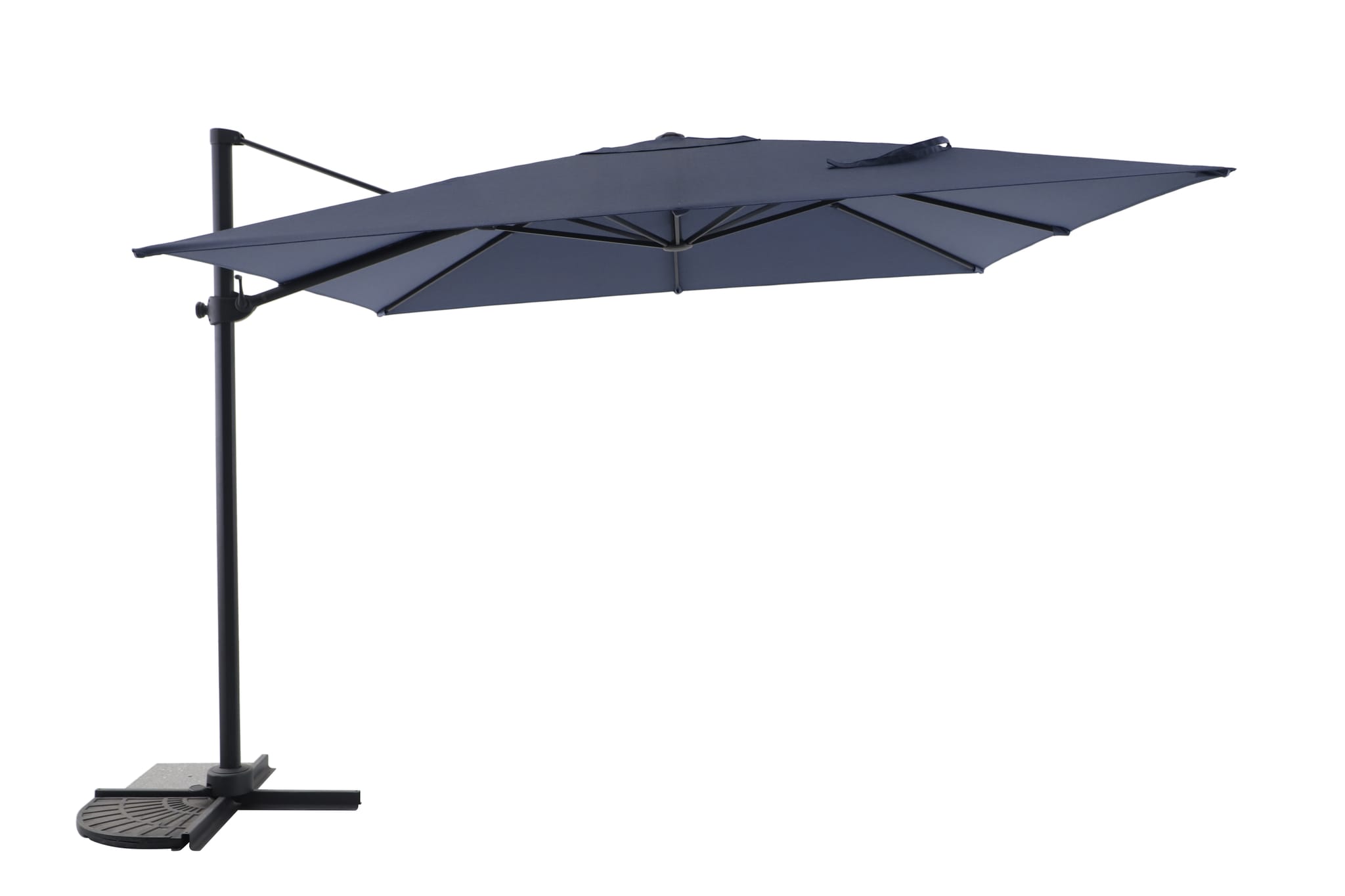 Parasol déporté inclinable carré bleu chiné 3x3m Eren ECLOZ