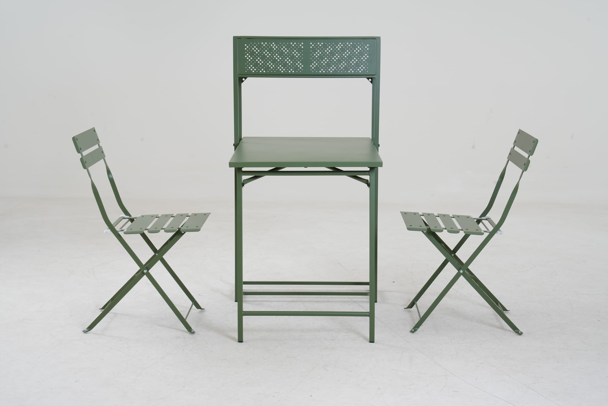 Salon de Jardin pliable acier Kaki 2 personnes Edona ECLOZ