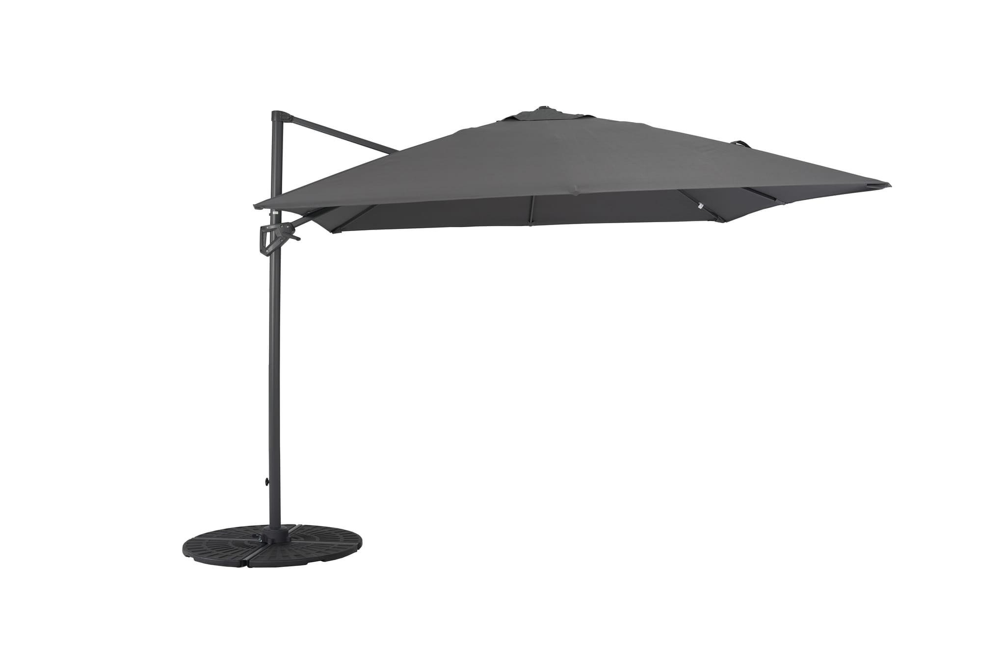 Parasol déporté inclinable carré gris 3x3m 250g/m² Eloi - ECLOZ