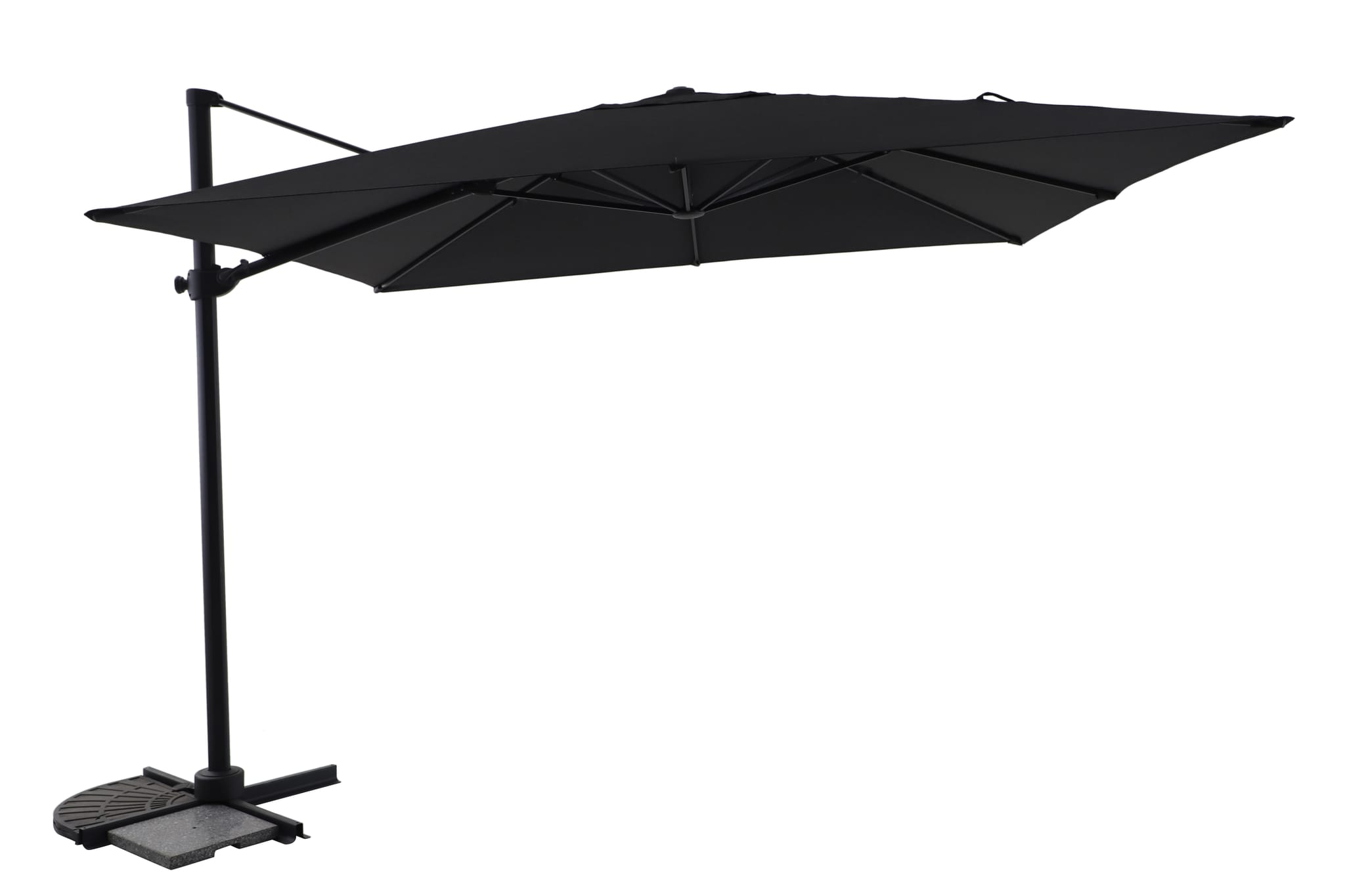 Parasol déporté inclinable carré gris chiné 3x3m Eren ECLOZ