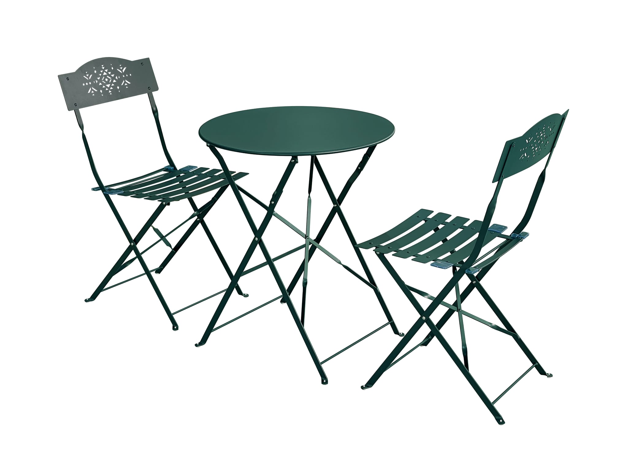 Salon de jardin pliable acier vert 2 personnes Kuzko ECLOZ