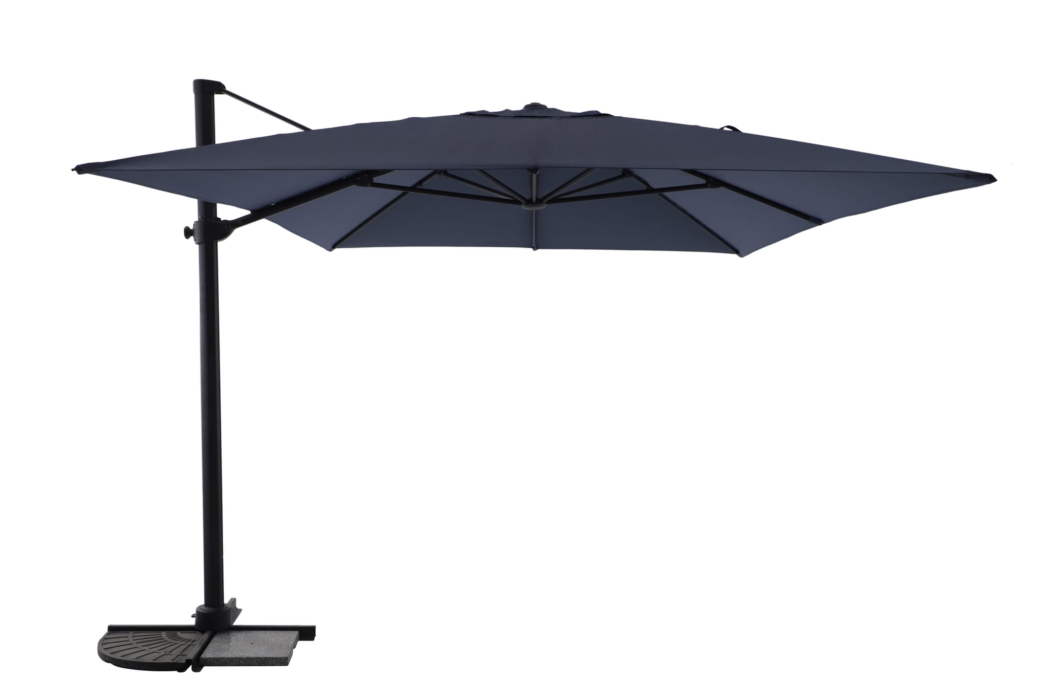 Parasol déporté inclinable rectangle bleu chiné 3x4m 220g/m² Egor ECLOZ