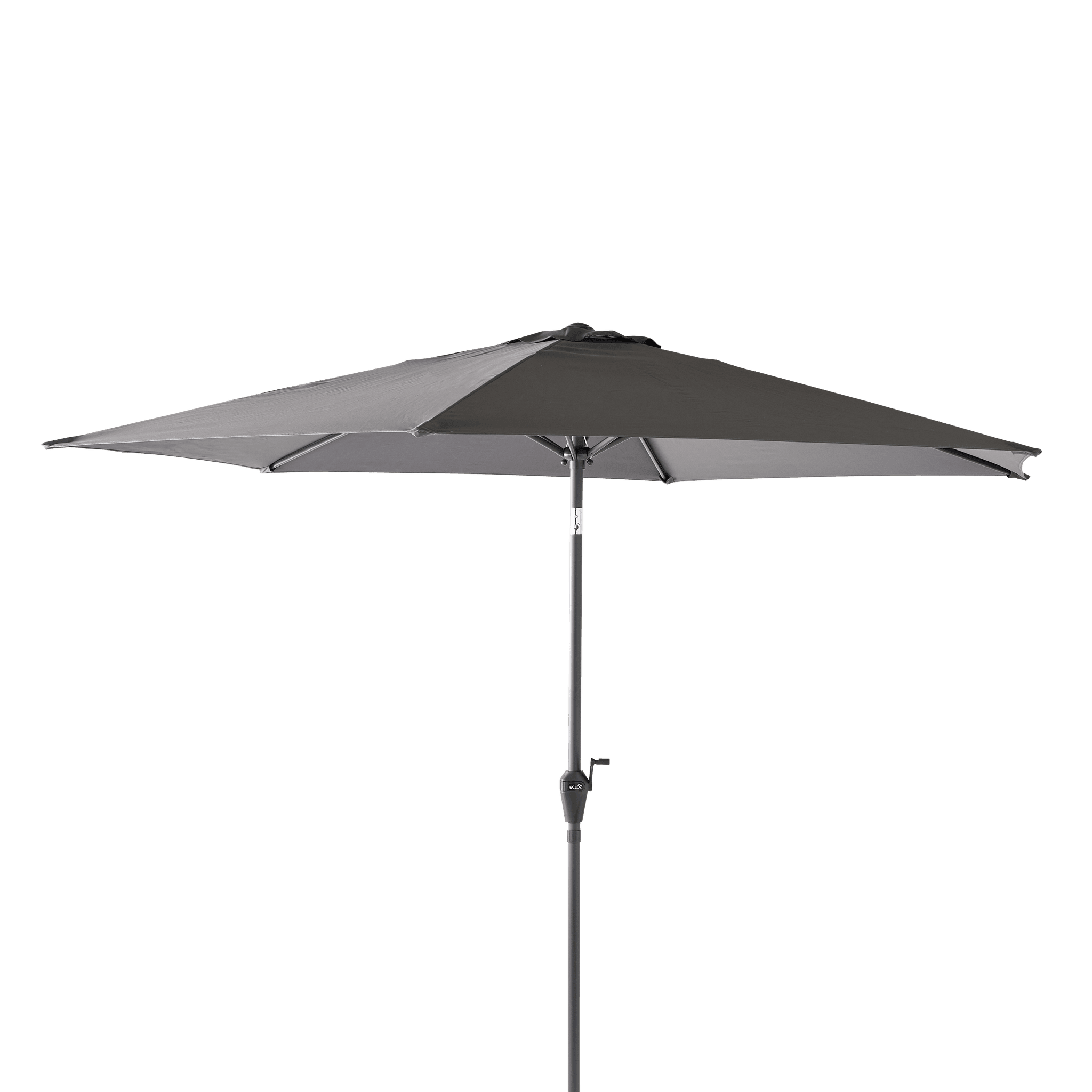 Parasol droit inclinable rond gris Ø3m 210g/m² Evan ECLOZ