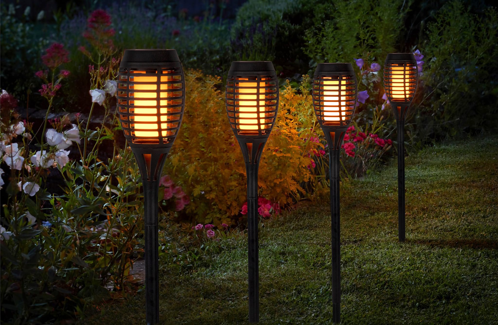 Balise solaire décorative torche flamme 1 lumen - ECLOZ