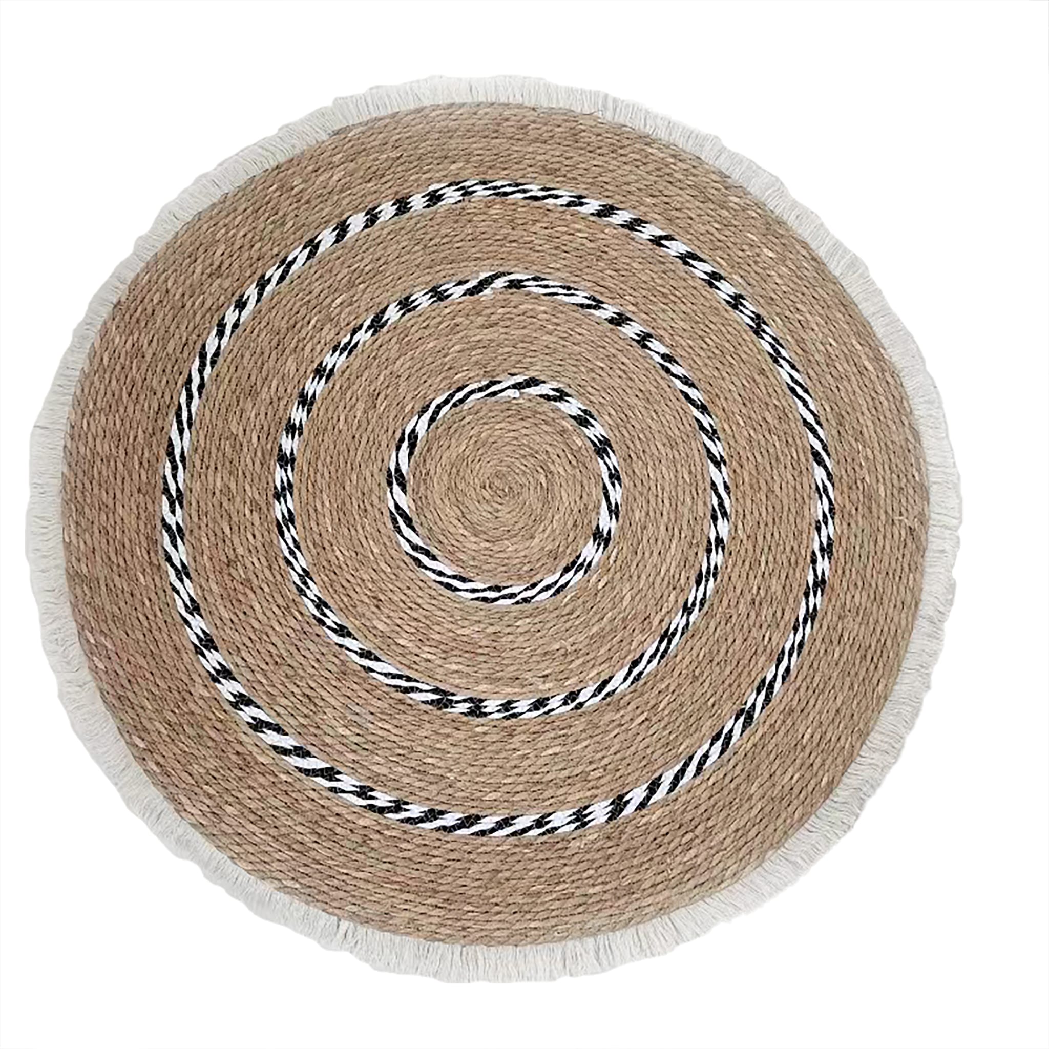 Tapis naturel et noir Ø 100 cm - ECLOZ
