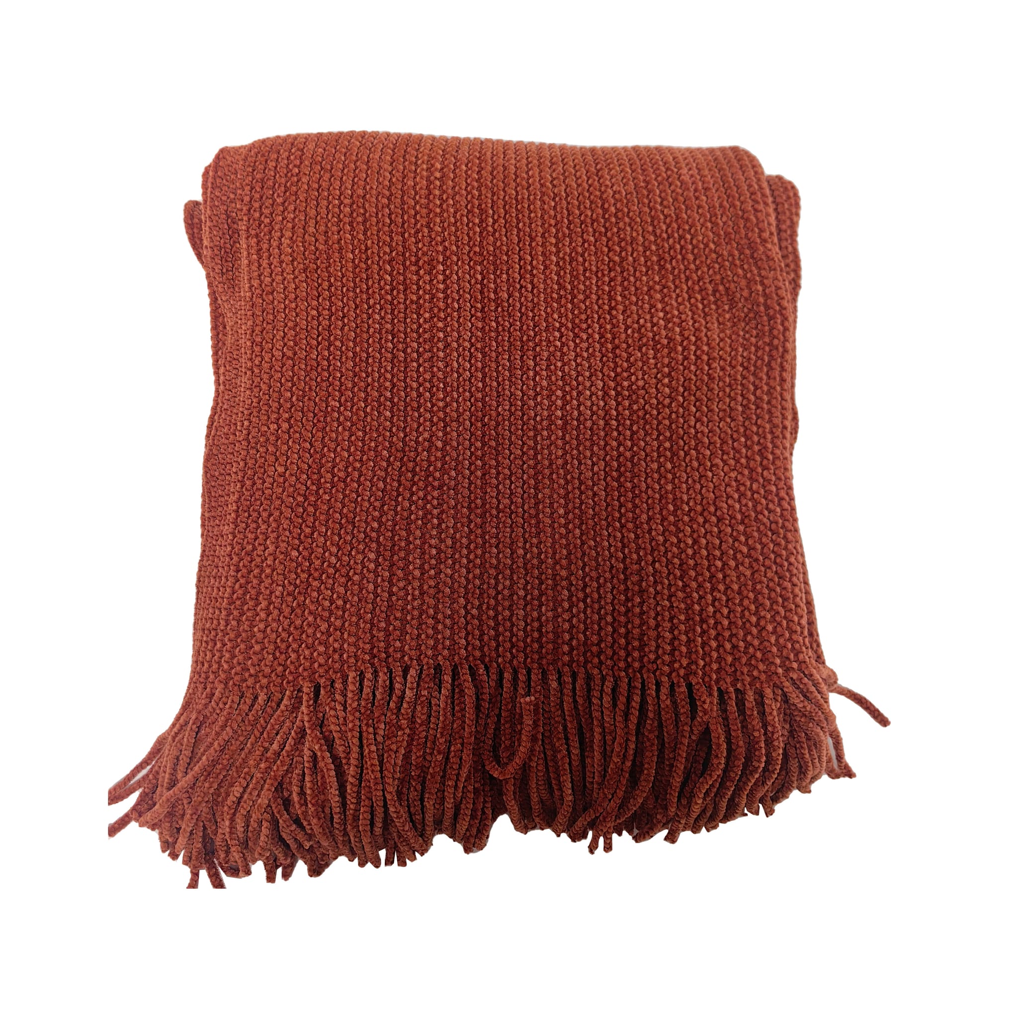 Plaid chenille terracotta - ECLOZ