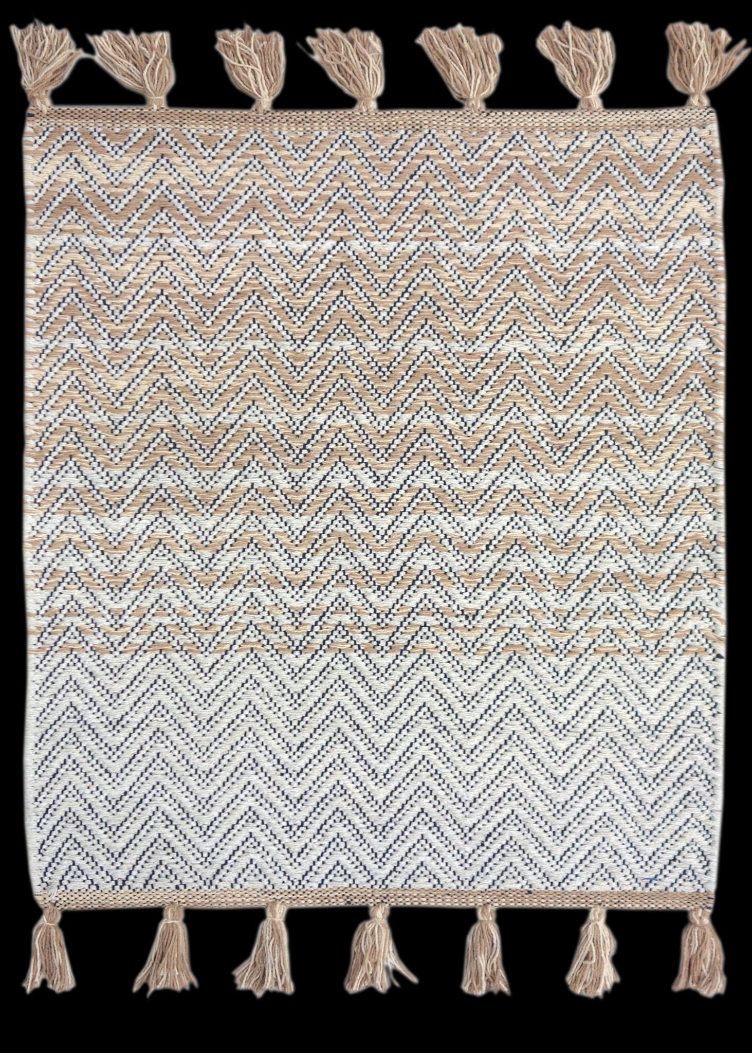 Tapis beige/blanc en coton 80x50 - ECLOZ