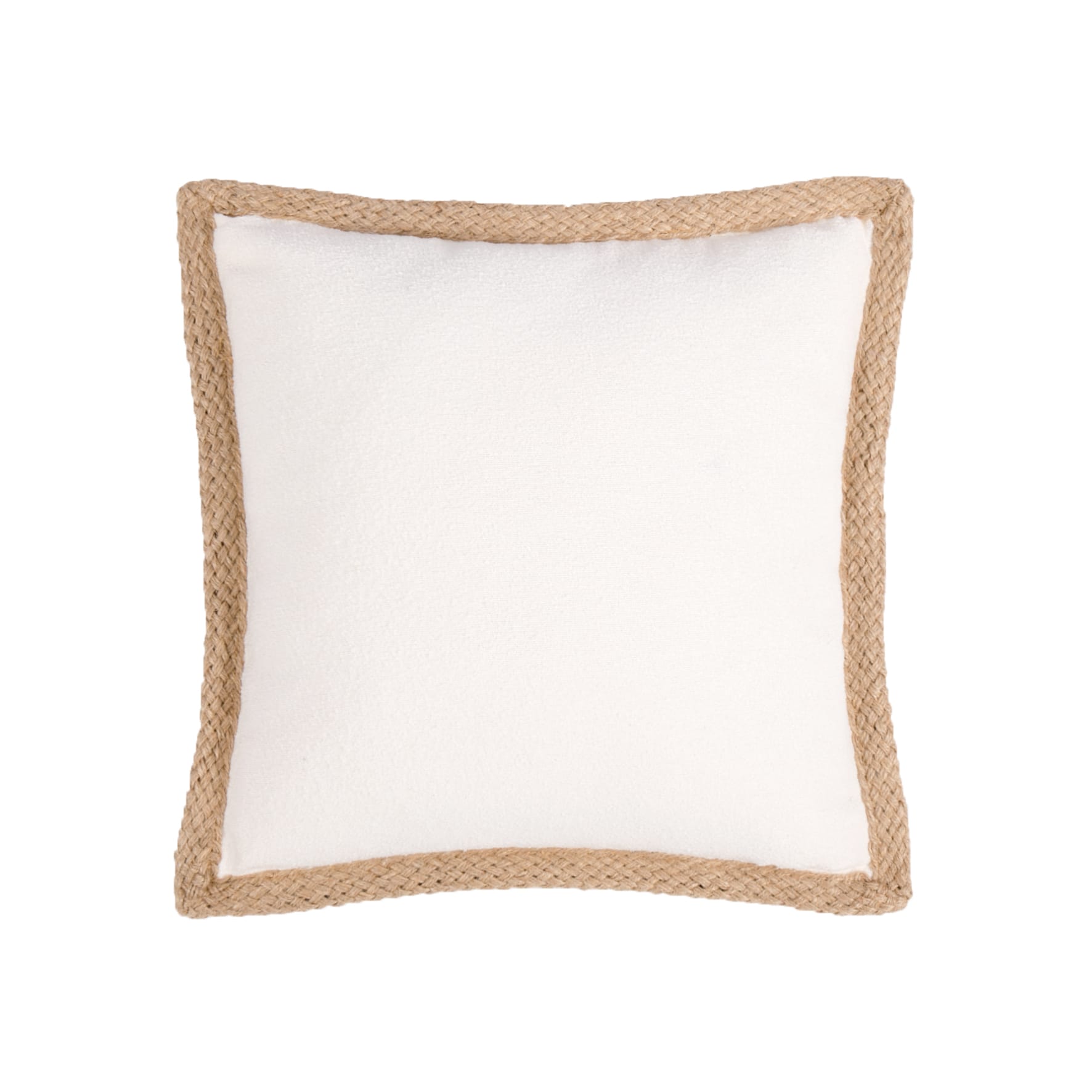 Coussin blanc contour en jute - ECLOZ