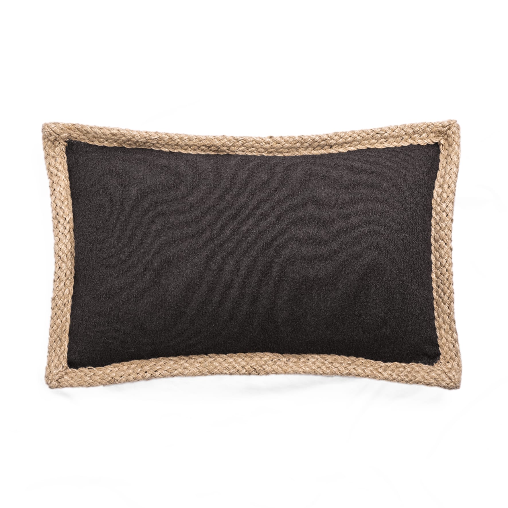 Coussin noir contour en jute - ECLOZ