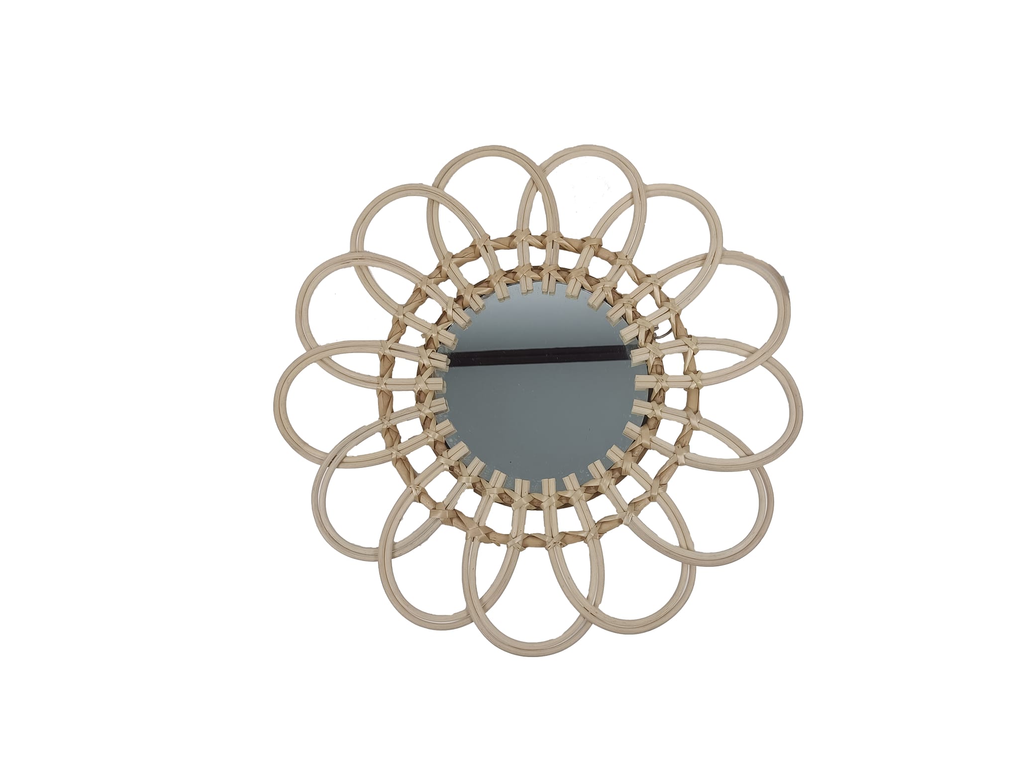 Miroir en rotin fleurs Ø41 cm - ECLOZ