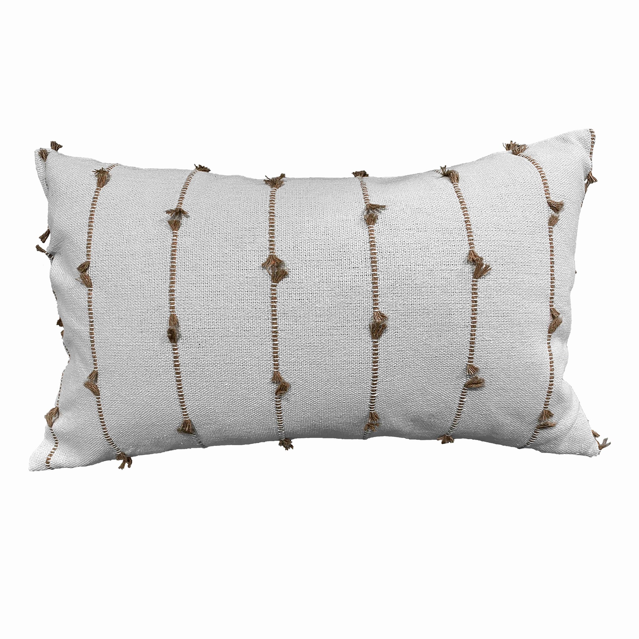 Coussin rectangulaire rayé marron - ECLOZ