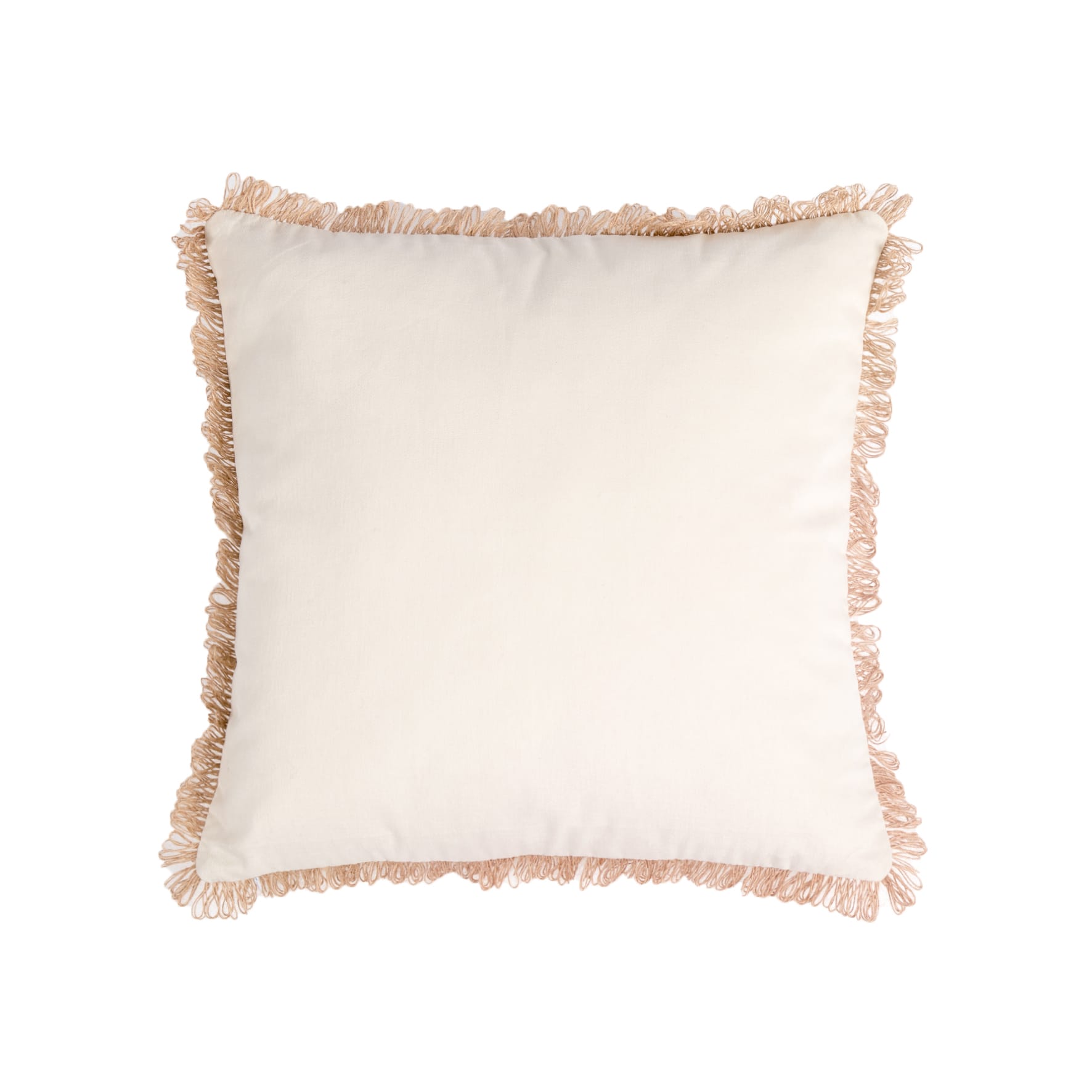 Coussin à franges en jute écru - ECLOZ