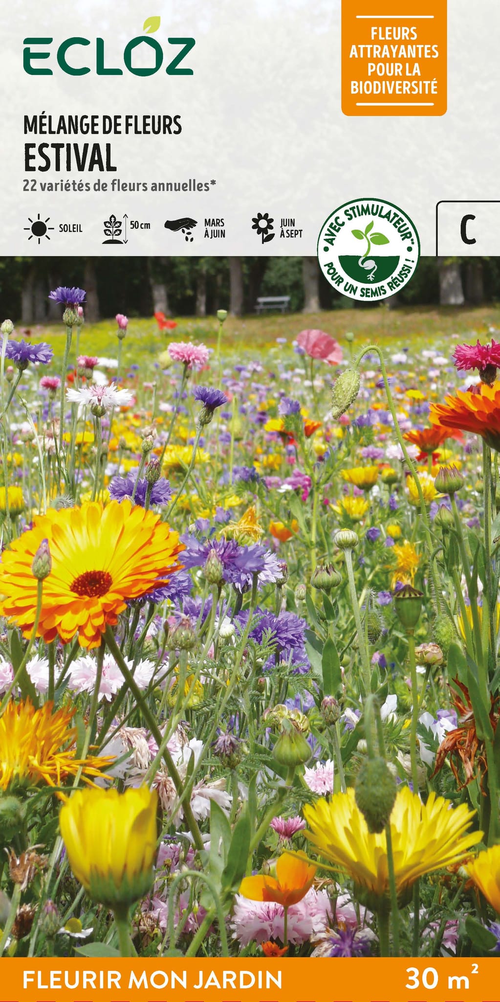 Semences mélange de fleurs estival 30 m2 - ECLOZ
