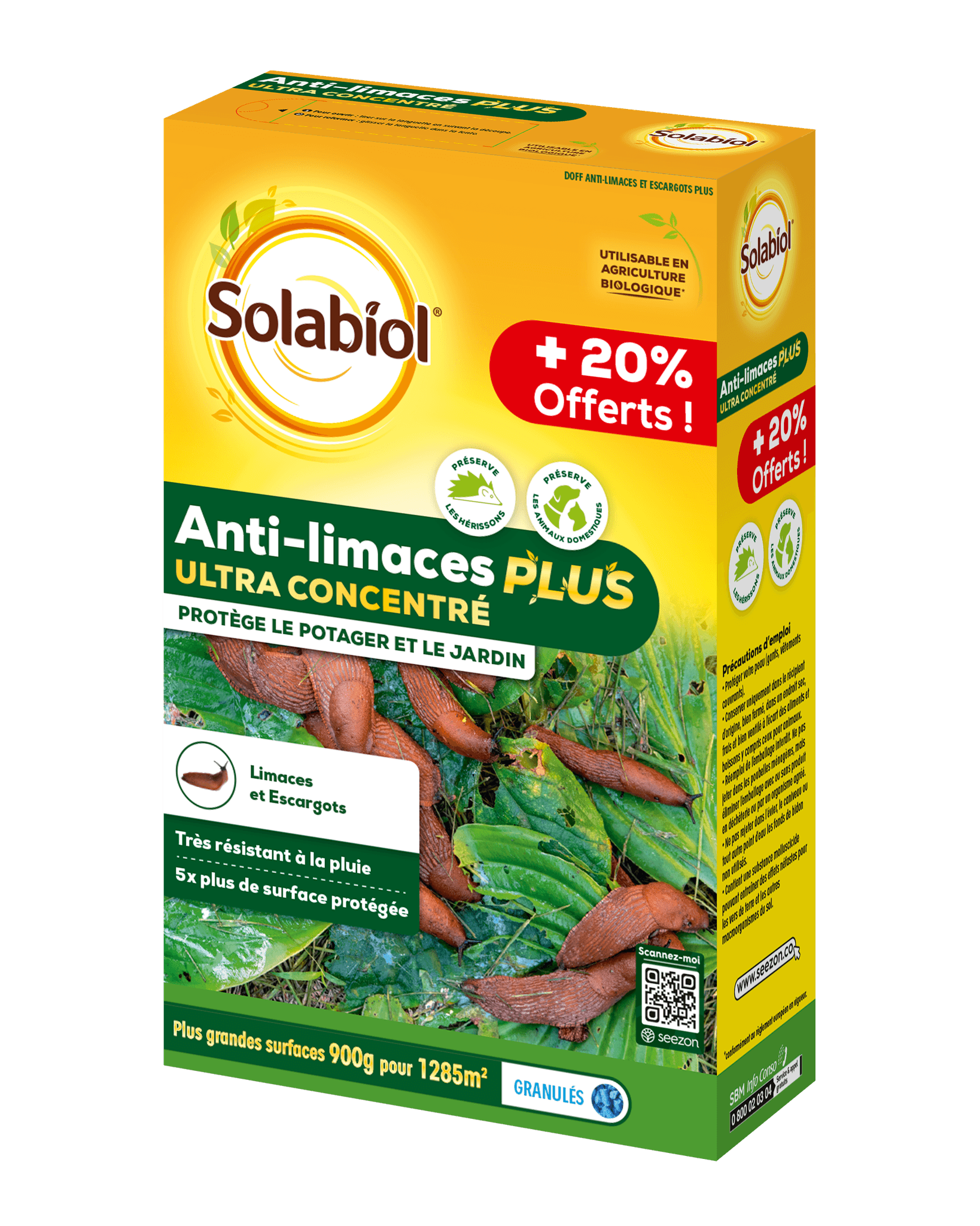Anti-limaces ultra concentre 750g +20% gratuit - SOLABIOL