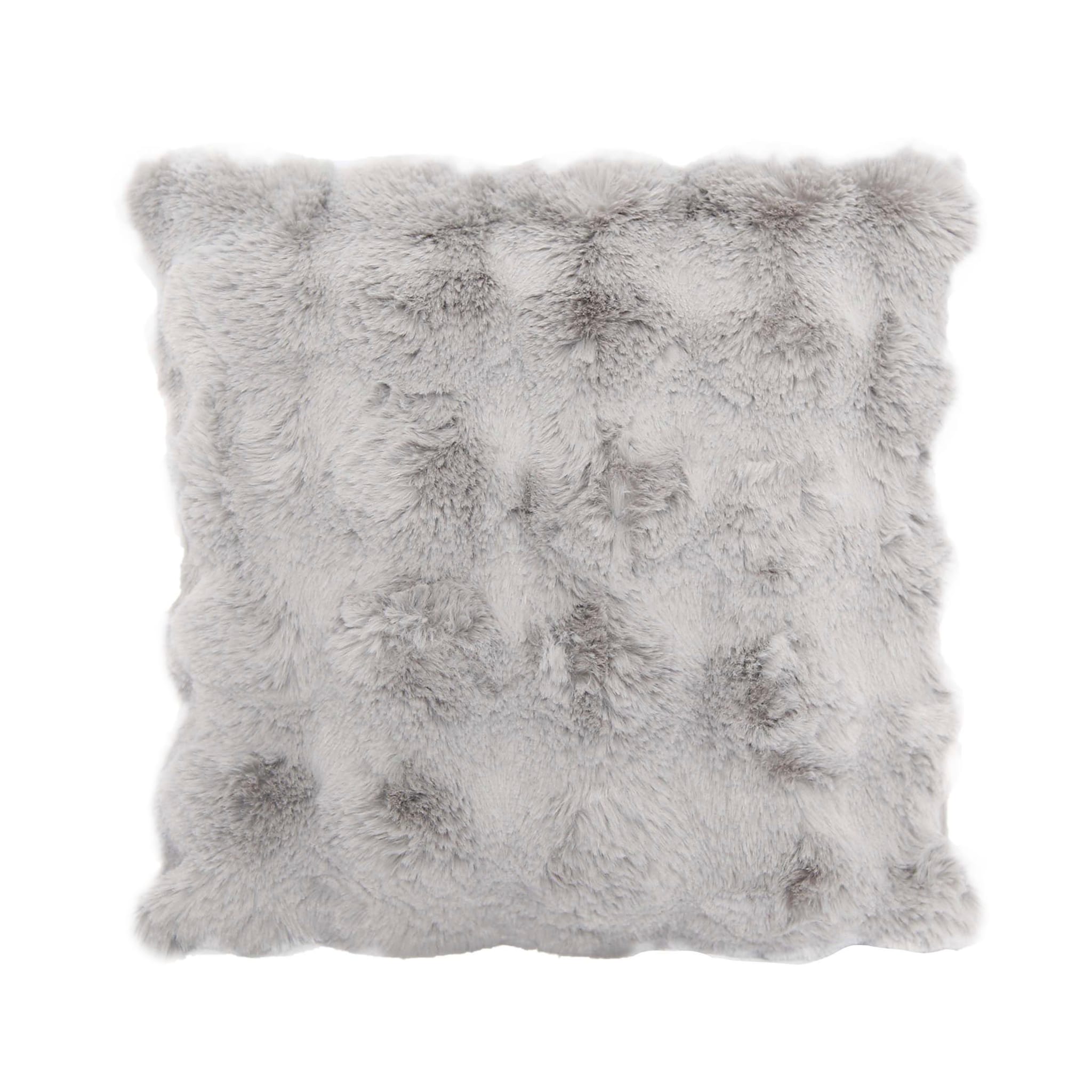 Coussin en fourrure L.45 x l.45 cm gris - ECLOZ