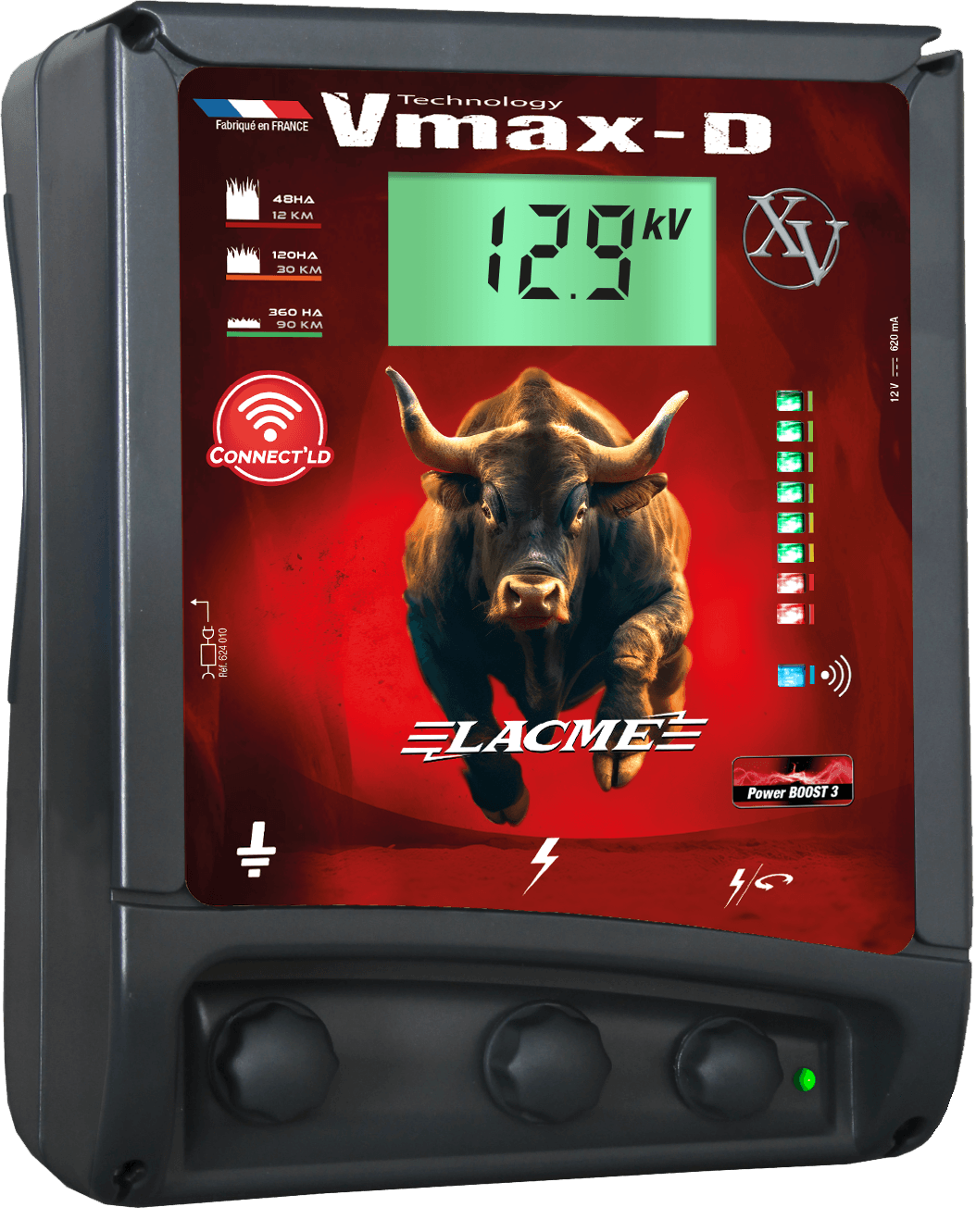 Electrificateur secteur VMAX XV-D Connect'LD, Toutes options, 14100 V, 15 J équi - LACMÉ