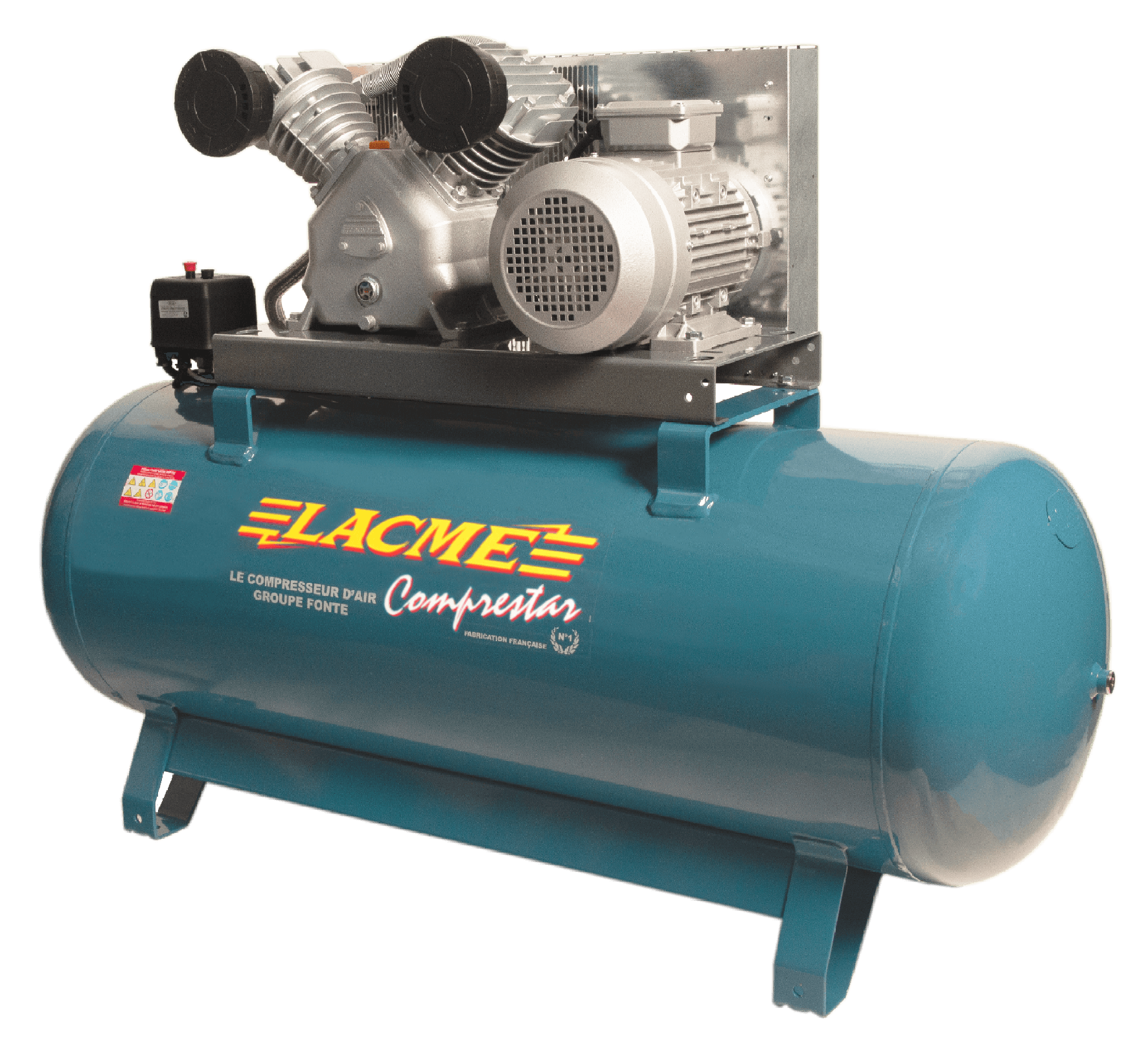 Compresseur fixe Comprestar 40V270T - 40 m³/h triphasé - 270 litres - 10 bar - LACMÉ